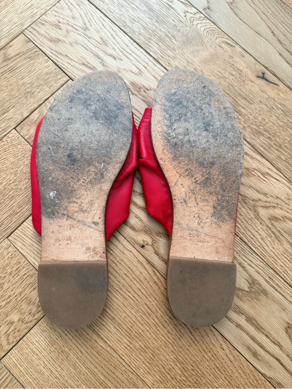 Cole Haan Red Twist Leather Slide Mules - Picture 3 of 4